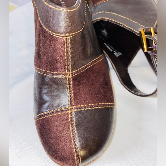 Tommy Hilfiger sling back brown patchwork heels. Size 8.5M Mable - Picture 3 of 12